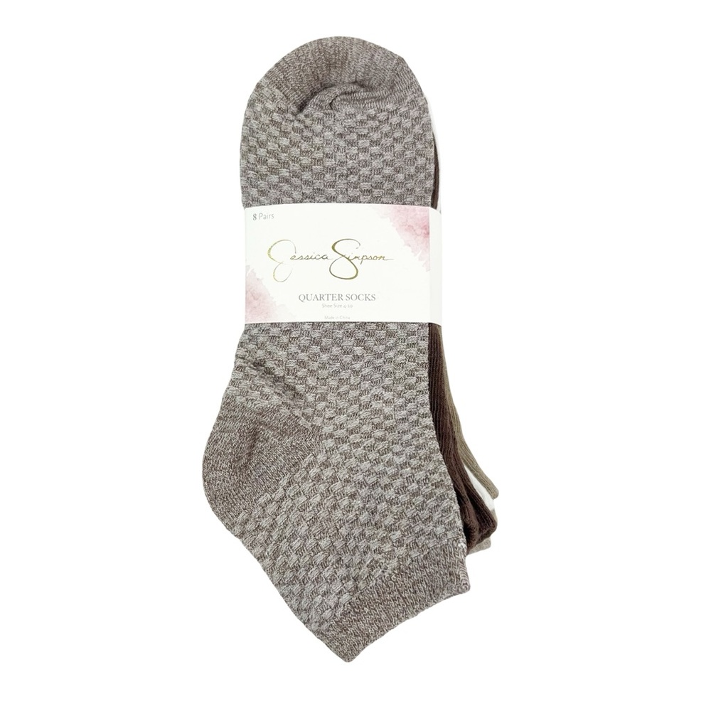 Jessica Simpson 8 Pairs Quarter Socks NEW